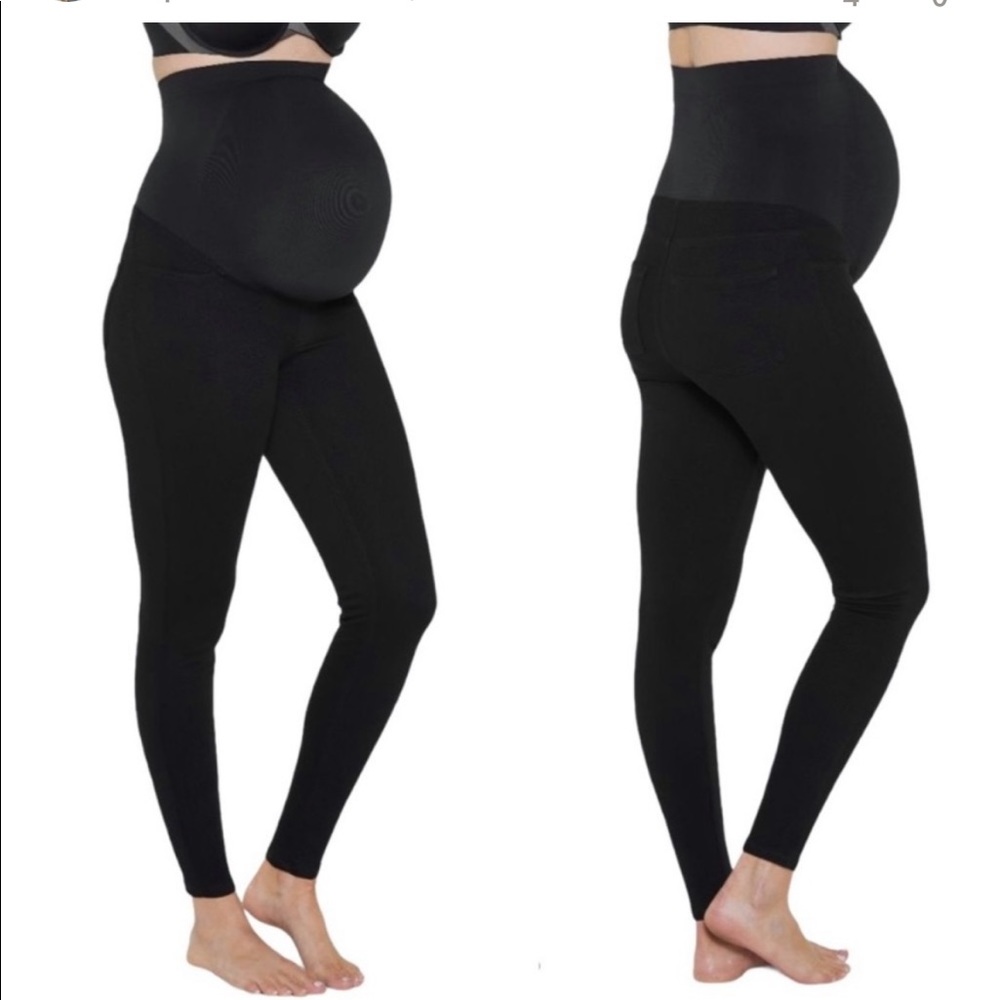 SPANX Mama Ankle Jean-ish Seamless Maternity Leggings BLACK SIZE SMALL